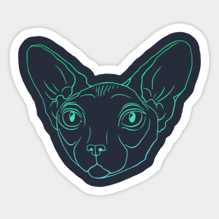 Mr. Blue-Green sphynx cat Sticker